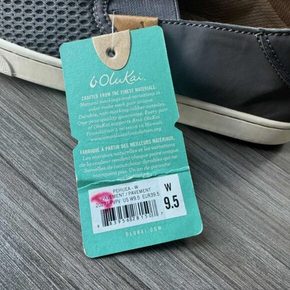 Olukai Pehuea Slip-On Shoes $100 in Pavement Gray - Picture 9 of 10